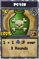 Wizard101 Shadow spell card: Poison, Spell ID 7628