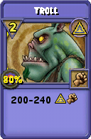 Wizard101 Myth spell card: Troll, Spell ID 7639