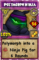 Wizard101 Storm spell card: Polymorph Ninja, Spell ID 7646