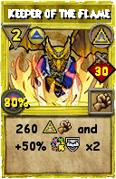 Wizard101 Myth spell card: Keeper of the Flame, Spell ID 7669