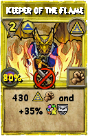 Wizard101 Myth spell card: Keeper of the Flame, Spell ID 7670