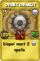Wizard101 Death spell card: Double Strangle, Spell ID 7706