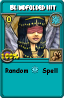 Wizard101 Ice spell card: Blindfolded Hit, Spell ID 7707