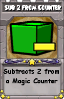 Wizard101 School 16 spell card: Sub 2 from Counter, Spell ID 7711