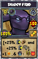 Wizard101 Shadow spell card: Shadow Fiend, Spell ID 7723