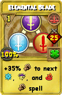 Wizard101 Balance spell card: Elemental Blade, Spell ID 7728