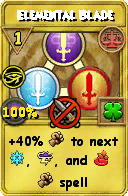 Wizard101 Balance spell card: Elemental Blade, Spell ID 7729