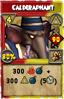 Wizard101 Myth spell card: Calderaphant, Spell ID 7740