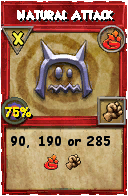 Wizard101 Fire spell card: Natural Attack, Spell ID 7741