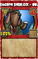 Wizard101 Fire spell card: Polymorph Sherlock - Objects, Spell ID 7744