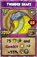 Wizard101 Storm spell card: Thunder Snake, Spell ID 7750