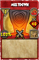 Wizard101 Fire spell card: Meltdown, Spell ID 7752