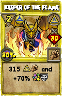 Wizard101 Myth spell card: Keeper of the Flame, Spell ID 7778