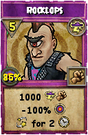 Wizard101 Storm spell card: Rocklops, Spell ID 7803