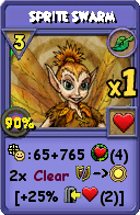 Wizard101 Life spell card: Sprite Swarm, Spell ID 7805