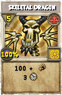 Wizard101 Balance spell card: Skeletal Dragon, Spell ID 7809