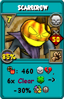 Wizard101 Death spell card: Scarecrow, Spell ID 7814