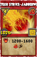 Wizard101 Fire spell card: Meteor Strike-Jabberwock, Spell ID 7819