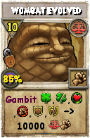Wizard101 Balance spell card: Wombat Evolved, Spell ID 7822