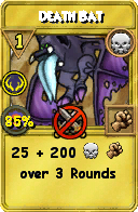 Wizard101 Death spell card: Death Bat, Spell ID 7824