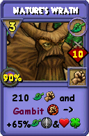 Wizard101 Life spell card: Nature's Wrath, Spell ID 7850