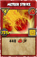 Wizard101 Fire spell card: Meteor Strike, Spell ID 7851