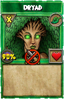 Wizard101 Life spell card: Dryad, Spell ID 7856