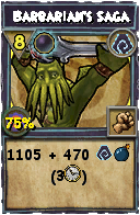 Wizard101 Shadow spell card: Barbarian's Saga, Spell ID 7857