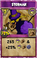Wizard101 Storm spell card: Storman, Spell ID 7861
