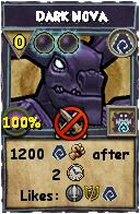 Wizard101 Shadow spell card: Dark Nova, Spell ID 7864