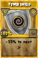 Wizard101 Sun spell card: Tower Shield, Spell ID 7869