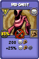 Wizard101 Death spell card: Red Ghost, Spell ID 7870