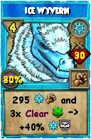 Wizard101 Ice spell card: Ice Wyvern, Spell ID 7884