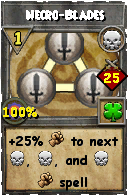 Wizard101 Death spell card: Necro-Blades, Spell ID 7888