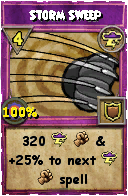 Wizard101 Storm spell card: Storm Sweep, Spell ID 7889