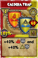 Wizard101 Myth spell card: Caldera Trap, Spell ID 7907