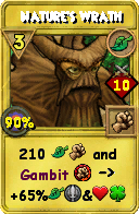 Wizard101 Life spell card: Nature's Wrath, Spell ID 7918
