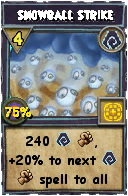 Wizard101 Shadow spell card: Snowball Strike, Spell ID 7941