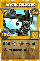 Wizard101 Sun spell card: Mystic Colossus, Spell ID 7942