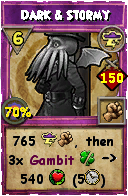 Wizard101 Storm spell card: Dark & Stormy, Spell ID 7950