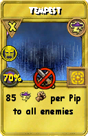 Wizard101 Storm spell card: Tempest, Spell ID 7953