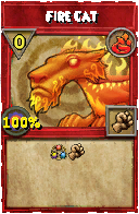 Wizard101 Fire spell card: Fire Cat, Spell ID 7964
