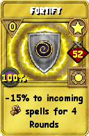 Wizard101 Star spell card: Fortify, Spell ID 7970