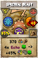 Wizard101 Balance spell card: Spectral Blast, Spell ID 7975