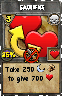Wizard101 Death spell card: Sacrifice, Spell ID 7977