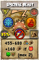 Wizard101 Balance spell card: Spectral Blast, Spell ID 7982