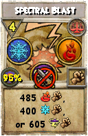 Wizard101 Balance spell card: Spectral Blast, Spell ID 7991
