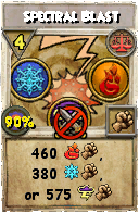 Wizard101 Balance spell card: Spectral Blast, Spell ID 7992