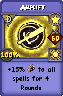 Wizard101 Star spell card: Amplify, Spell ID 7982