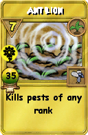 Wizard101 Gardening spell card: Ant Lion, Spell ID 7207